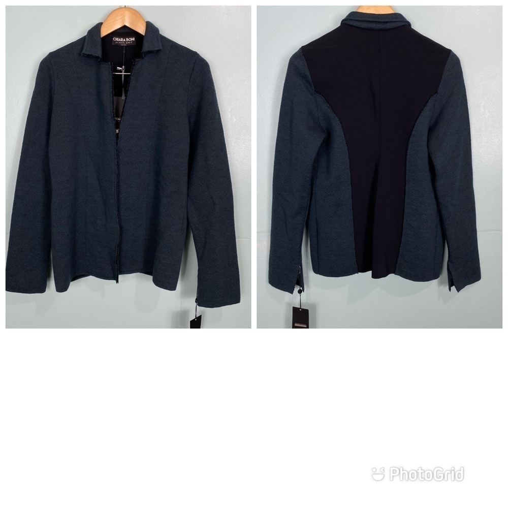 Chiara Boni Dark Forest Green Wool Cardigan Jacket Sz L
